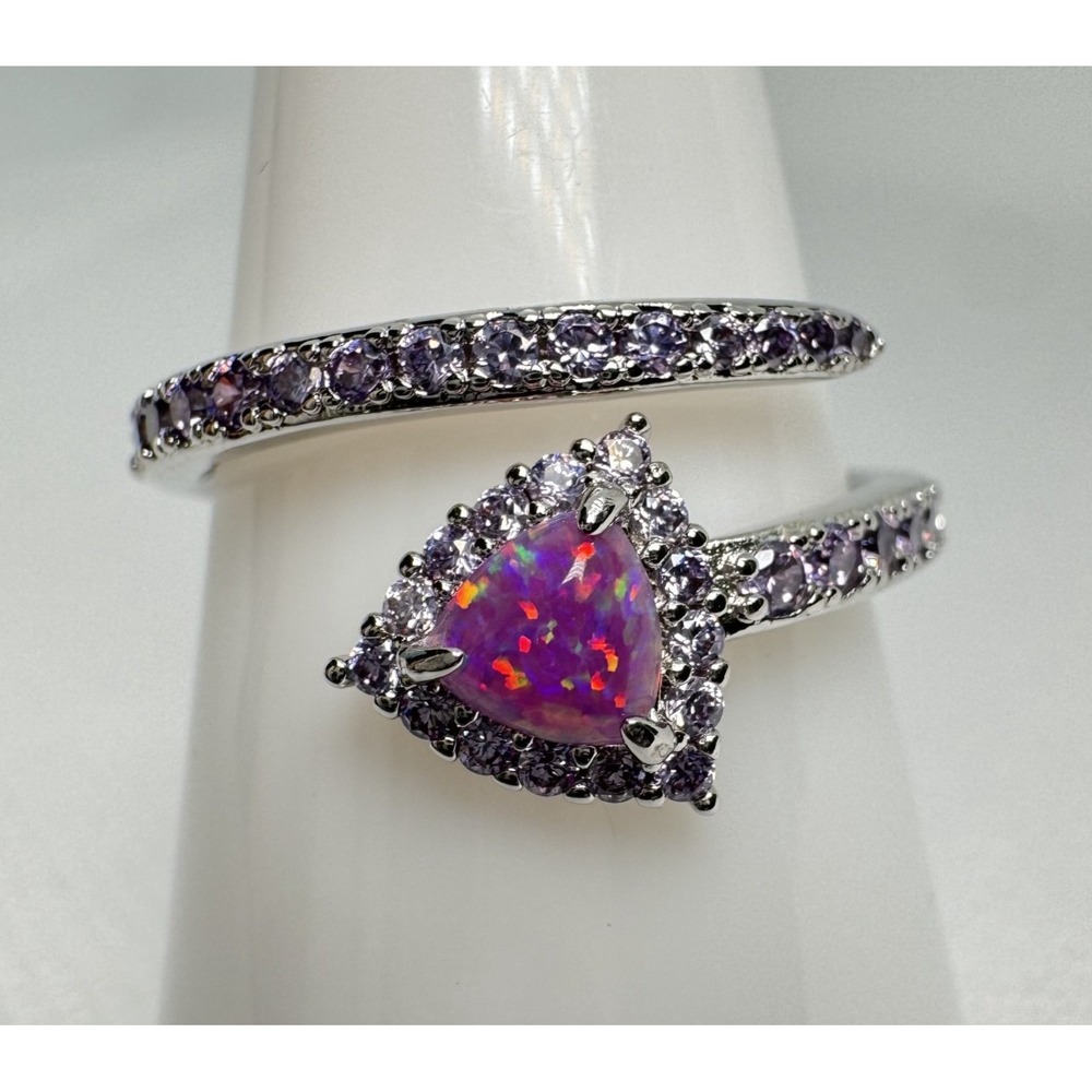 Ring Bomb Party Arrow of Love Lilac Opal Rhodium Ring RBP5368 Size 9